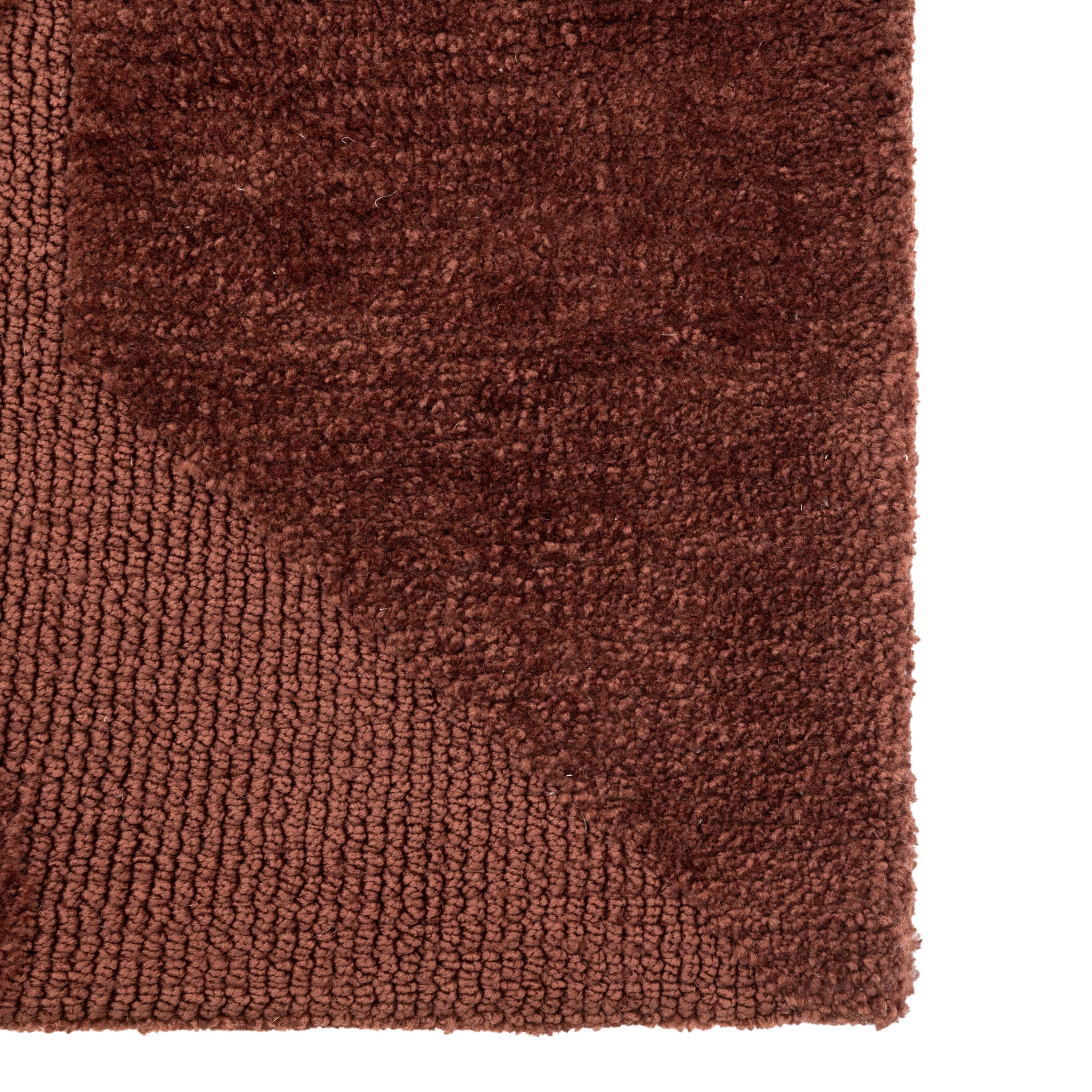 Keysham Nutmeg Brown Block Rug 120x180